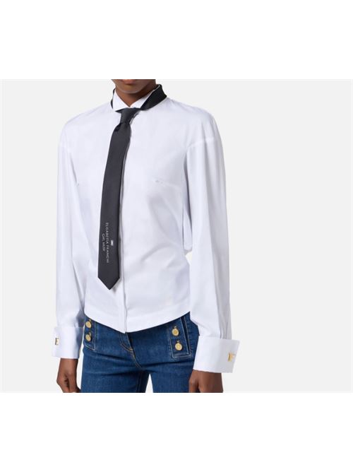 SHIRT WITH TIE ELISABETTA FRANCHI | CA09156E2221 Bianco/Nero